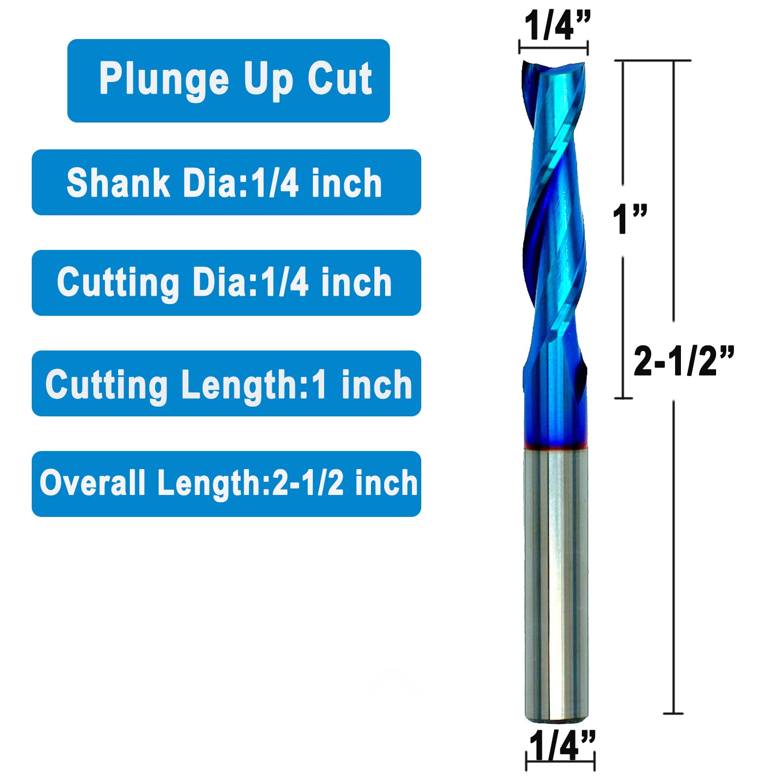 2 PCS CNC Router Bits 1/4 inch Shank Spiral Up Cut Solide Carbide End Mill for Wood Carving Engraving … - WoodArtSupply