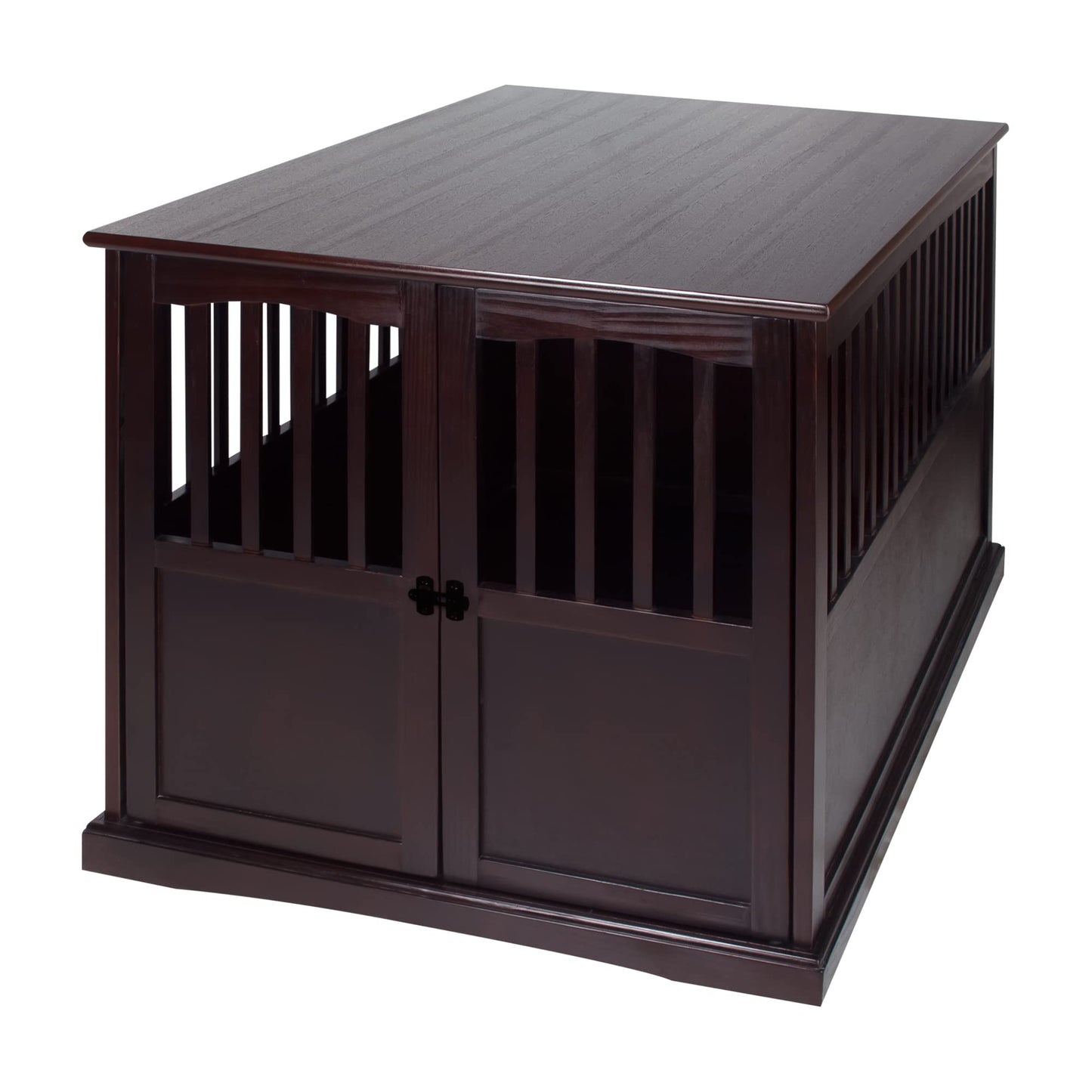 Casual Home Wooden Extra Large Pet Crate, End Table, Espresso - WoodArtSupply