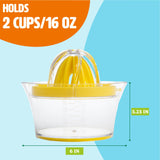 Tasty 4-in-1 Citrus Juicer and Zester, Multifunctional Kitchen Gadget, Dishwasher Safe, 16-Ounce Capacity, 2-Cup, Yellow Tasty