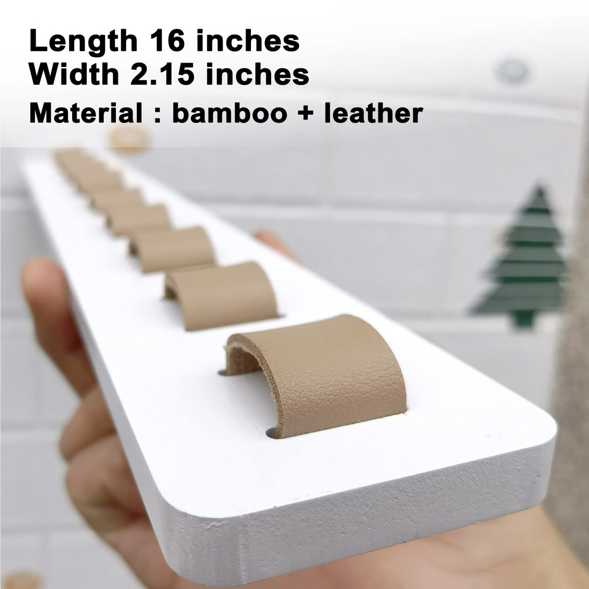 FINDAMAZE Sunglasses Organizer Wall Mounted Wood Sunglass Holder for Home Glasses Holder/Sunglasses Rack,Home Decor (White-1pcs-long) FINDAMAZE