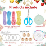 ACRNIGHEET 4pcs Snowflake Christmas Macrame Kit for Beginners, Xmas Tree Hangings Kits, Learn to Macrame with Step-by-Step Tutorials, Christmas Gifts ACRNIGHEET