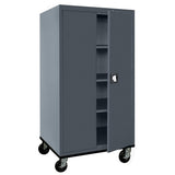 Sandusky Lee TA3R362466-02 Transport Series Metal Storage Cabinet with Wheels, Adjustable Shelves, 200lb Capacity, 24" Depth x 36" Width x 72" Height, Charcoal Sandusky
