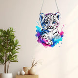 Masendp Hanging Diamond Art Painting Kit Tiger, 5D Special Shape Crystal Gem Craft Pendant Kit for Adult, DIY Acrylic Diamond Art Deco Kit for Home Garden Decoration Masendp