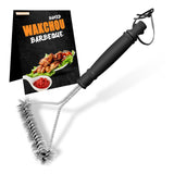 12 in Long Handle Barbecue Brush, BBQ Brush, Stainless Steel Brush Head, Barbecue Cleaning Brush with Lanyard, Suitable for All Kinds of Metal, Porcelain, Infrared Barbecue Grill WAKCHOU