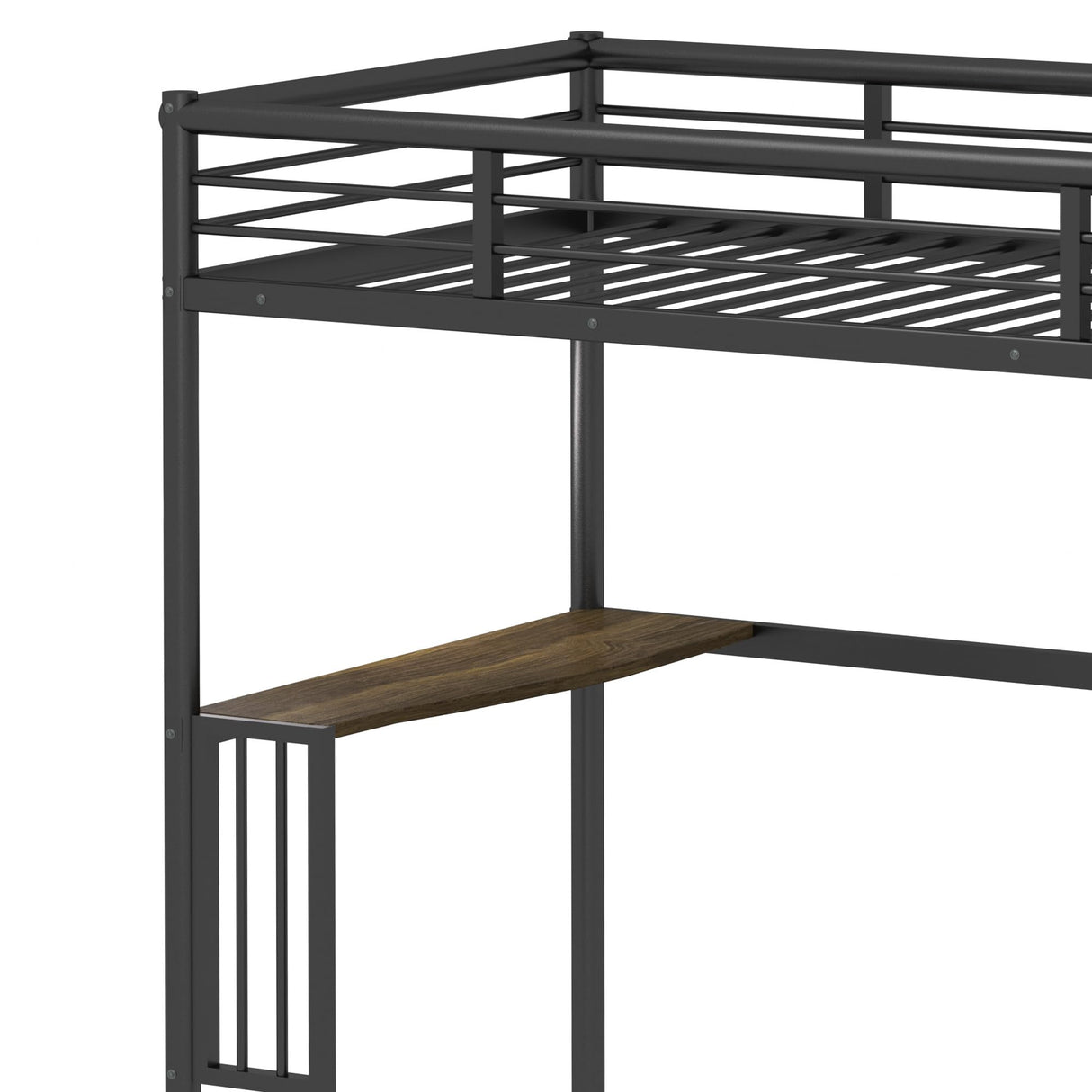 HomJoones Metal Loft Bed,Metal Twin Loft Bed Frame,Mattress Foundation,Space-Saving,Noise Free, for Adults/Teens,No Box Spring Needed,Easy Assembly,Twin (Black) HomJoones