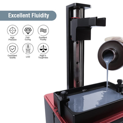 ELEGOO Upgraded Standard 3D Printer Resin, Photopolymer 405nm UV Curing Resin 2.0 for LCD/DLP 3D Printing Grey 1000G