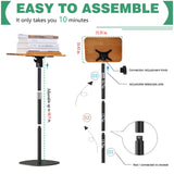 Adjustable to 67in Standing Book Stand, Book Holders for Reading Hands Free with Pedestal,Wood Music Sheet ，Podium& Bible& Cookbooks Display Stands Blinrfilal