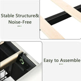 IMMERSTABLE Floating Bed Frame Queen with RGB LED Lights, Upholstered Bed Frame Queen with Headboard, Solid Wood Slats Support, Queen Bed Frame No Box Spring Needed, Noise-Free, Easy Assembly, White IMMERSTABLE