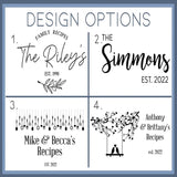 Personalized Recipe Box, Family Wood Recipe Box, Wedding Gift, Gift for newlywed, Custom Wooden Recipe Box, Engraved Recipe Box Kitchen Gift American Sign Letters