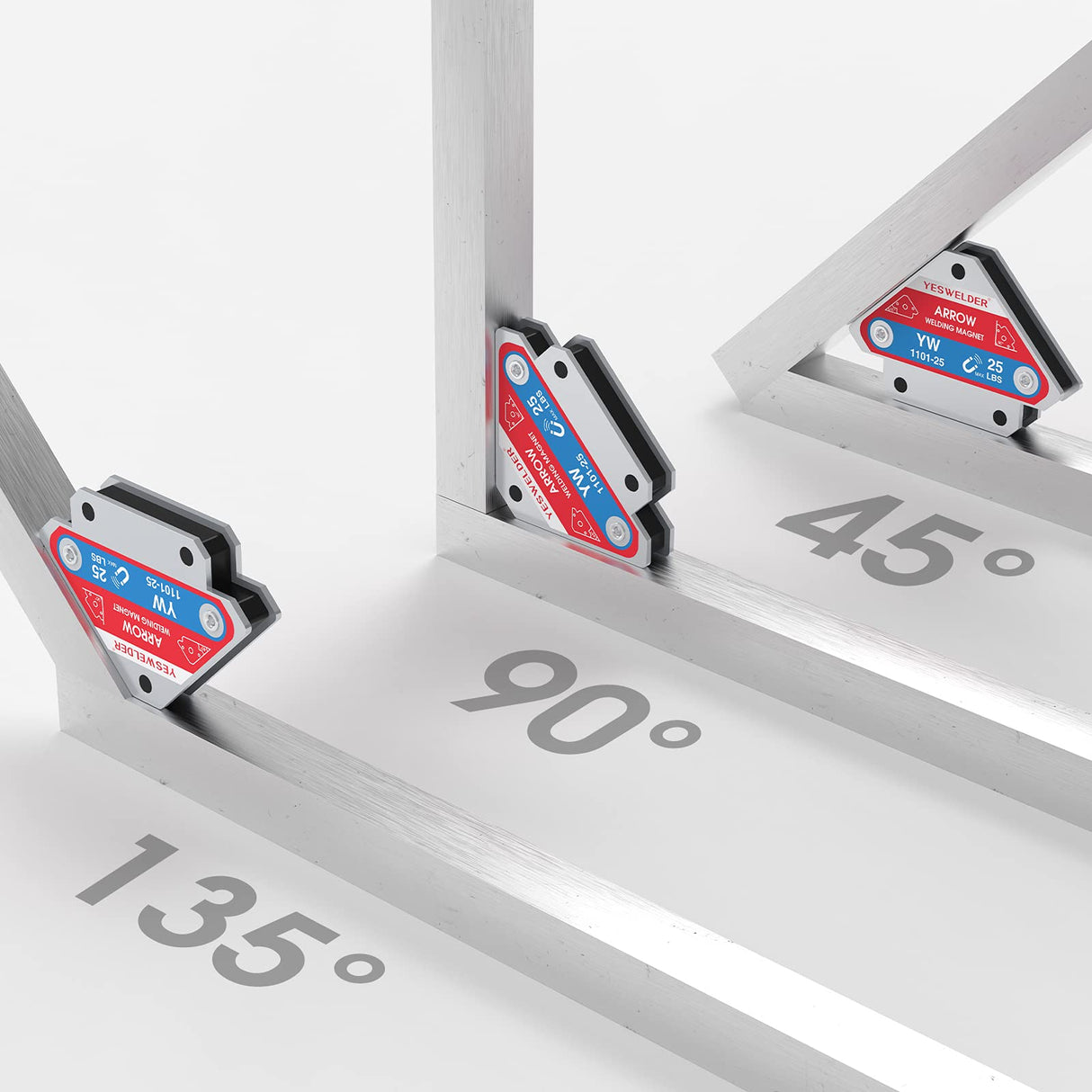 YESWELDER 25 LB & 50LB Welding Magnet-4 Pieces of Magnetic Welding Holder 25 LBS /50 LBs Holding Power Welding Accessories YESWELDER