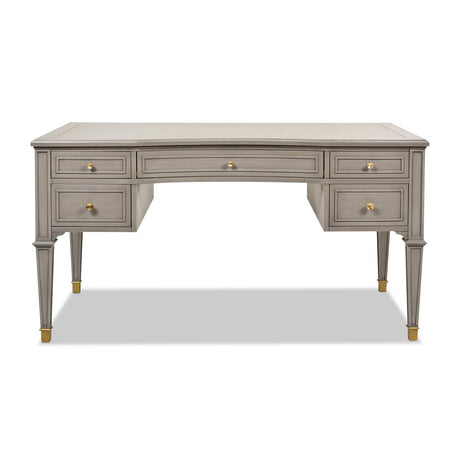 Jennifer Taylor Home JTH Luxe Dauphin Gold Accent 5-Drawer Executive Desk Jennifer Taylor Home