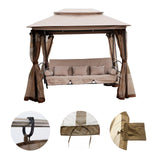 Gazebo Universal Replacement Mosquito Netting,10' x 12' Outdoor Canopy Net Screen 4-Panel Sidewall Curtain, with Zippers，Excluding Gazebo (Brown) Hisecome