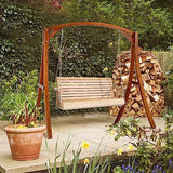 VINGLI Upgraded Patio Wooden Porch Swing for Courtyard & Garden, Heavy Duty 880 LBS Swing Chair Bench with Hanging Chains for Outdoors (4 FT, Natural) VINGLI