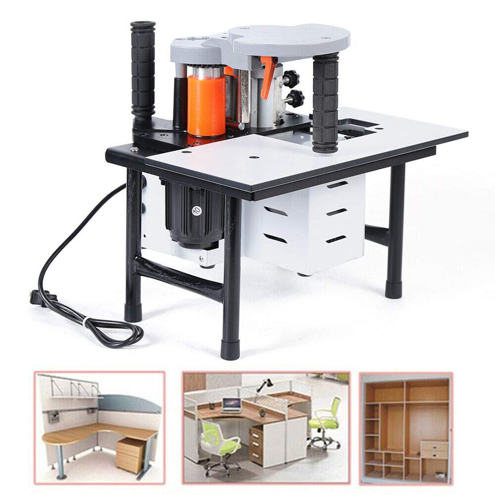 110v Wood Edge Banding Machine, Portable Adjustable Speed Edge Bander Woodworking Gluing Machine 5m/min, Wood Pvc Double Side Gluing Edge Bander - WoodArtSupply