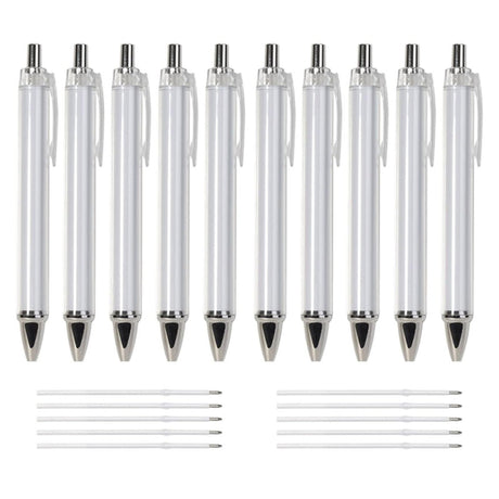 10Pcs Retractable Ballpoint Pen for Heat Transfer Ergonomic Ballpoint Pen Sublimation Pen for Full Printing Pen Acinkeety
