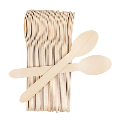 100 Pcs 6 Inch Wood Spoons