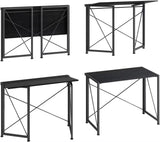 Computer Desk, Folding Desk, Small Foldable Desk 35.4" for Small Spaces, Space Saving Computer Table Writing Workstation for Home Office, Easy Assembly (Black) Generic