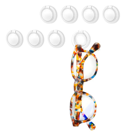 Hariendny 8 Pack Sunglasses Organizer Wall Mounted Sunglasses Holder Wall Hanging Glasses Organizer Eyeglass Holder (White) Hariendny