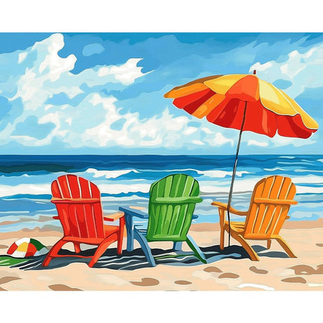 Natuyalo Paint by Numbers Kit for Adults - Beach Seascape Adult DIY Acrylic Painting on Canvas Suitable for Beginners Art Crafts Without Framed (16x20 Inch) Natuyalo