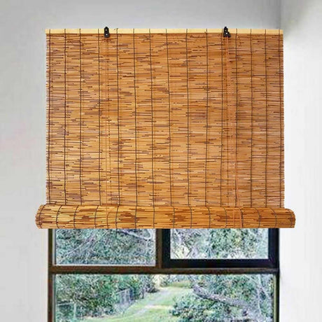 ADafeg Outdoor Roll-up Bamboo Shade Blackout Roller Matchstick Blinds, Bamboo Window Shades for Patio, Privacy Retro Curtains, Cordless 20"X60" 56"X72" 66"X72" 72"X72" (Size : 44" x 64") ADafeg