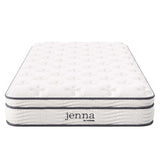 Modway Jenna 8” Innerspring and Memory Foam Twin Mattress With Individually Encased Coils, White Modway
