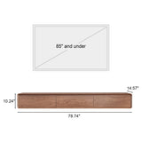 Modern Walnut TV Stand - Mid Century Floor or Floating TV Console, Versatile Entertainment Center with 3 Drawers Fits 65-75-85 Inches TV for Living Room (78.74") Etelifrank