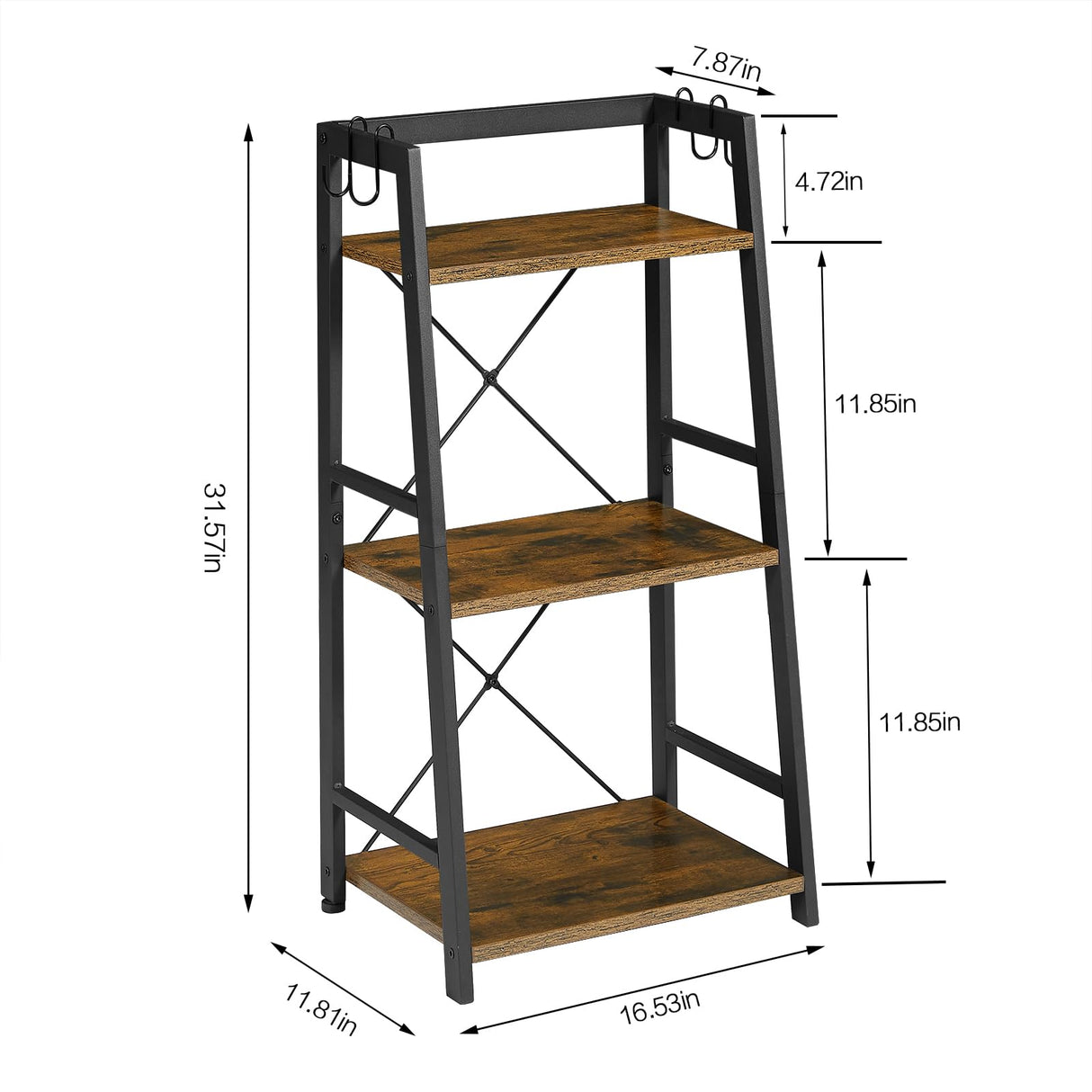 EYOCAL 3-Tier Bathroom Ladder Shelf, Standing Tower Shelf Bookcase Freestanding Tower for Living Room Home and Office EYOCAL