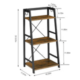 EYOCAL 3-Tier Bathroom Ladder Shelf, Standing Tower Shelf Bookcase Freestanding Tower for Living Room Home and Office EYOCAL