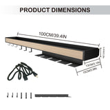 Floating Display Shelf with LED Light, 39 Inch Wall Mounted Wine Rack, Bar Unit Floating Shelves with 4 Wine Glass Holder, Light-Emitting Storage Display Stand for Entrance Kitchen Dining Room SLVUAFRN