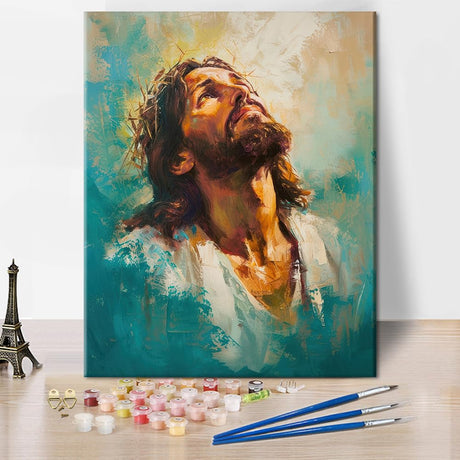 TUMOVO Jesus Paint by Numbers for Adults Beginner, DIY Paint by Number on Canvas Christian, Adults' Paint-by-Number Kits Christ, Acrylic Oil Hand Painting for Adults Art Crafts 16"x20"(Frameless) TUMOVO