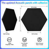 18 Pack Acoustic Panels-12"X10"X 0.4" Self-Adhesive Soundproof Wall Panels High-Density Sound Absorbing Panel Acoustic Treatment Panel Used in Home & Offices （Black Hexagon） Dmsky