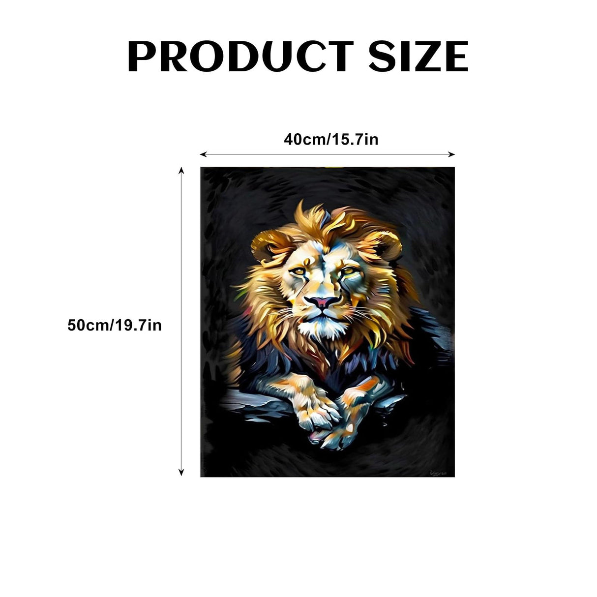 Paint by Numbers Kit for Adults - Majestic Lion Art, DIY Oil Painting Kit for Animal Lovers, Creative Craft for Home Decor & Gift Generic