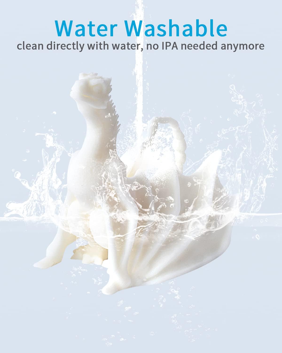 ELEGOO Water Washable 3D Printer Resin White 2KG, Low Shrinkage High Durability 395-405nm Fast Curing 3D Printing Liquid, High Strength and Toughness Resin for LCD/SLA/DLP Resin Printers ELEGOO