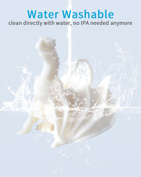 ELEGOO Water Washable 3D Printer Resin White 2KG, Low Shrinkage High Durability 395-405nm Fast Curing 3D Printing Liquid, High Strength and Toughness Resin for LCD/SLA/DLP Resin Printers ELEGOO
