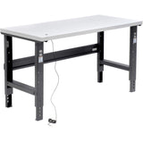 Global Industrial Adjustable Height Workbench C-Channel Leg, 60" W x 30" D, 1-1/4" ESD Square Edge, Black Global Industrial