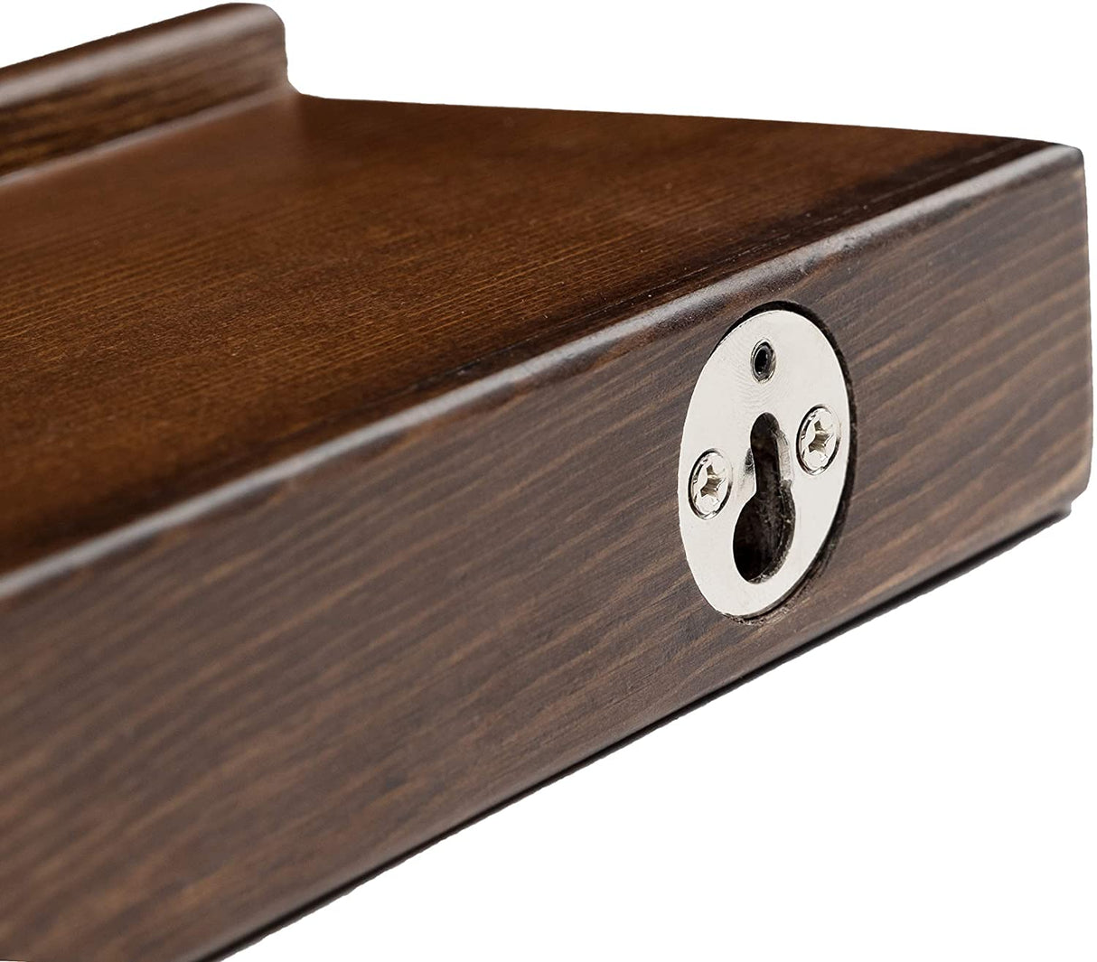 Rustic State Smith Wall Mounted Wood Floating Wine Bottle Rack with Glassware Holder Stemware Shelf Storage Organizer - Home, Kitchen, Dining Room Bar Décor - Walnut Rustic State