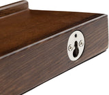 Rustic State Smith Wall Mounted Wood Floating Wine Bottle Rack with Glassware Holder Stemware Shelf Storage Organizer - Home, Kitchen, Dining Room Bar Décor - Walnut Rustic State