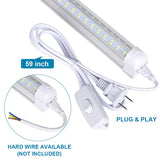 TOPTRONED (10-Pack) 8ft LED Shop Light Fixture,V Shape 100W 18500LM 5000K (Daylight White),8 Foot, 96'' T8 Integrated LED Tube, Linkable Led Bulbs for Garage, Warehouse, Plug and Play, Clear Lens TOPTRONED