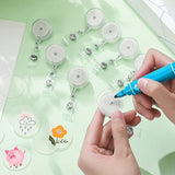 30PCS Badge Reel Holder Retractable Holder Sublimation Blanks Keychain Rotating Badge Reel Clip Name Lanyard Clip ID Card Holder Teacher Nurse Student Volunteer Surakey