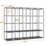 MOGELAFOO 83 Inch Wide Portable Closet Wardrobe, Clothes Storage Rack Organizer with Cover, 5 Clothes Hanging Rods and 10 Storage Shelves, Black MOGELAFOO