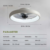 LUDOMIDE Ceiling Fans with Lights and Remote, 20'' Low Profile Flush Mount Ceiling Fan with Lights, 6 Wind Speeds, Modern Dimmable LED Ceiling Fan, Smart Ceiling Fan for Bedroom, Kids Room (White) LUDOMIDE