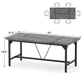 Unikito Large Computer Desk, 63 x 31.5 Inch Long Office Desk, Premium Sturdy 2 Person Desk, 1.4” Thick Study Writing Table, Modern Laptop Computer Table for Home Office Workstation, Black Oak Unikito