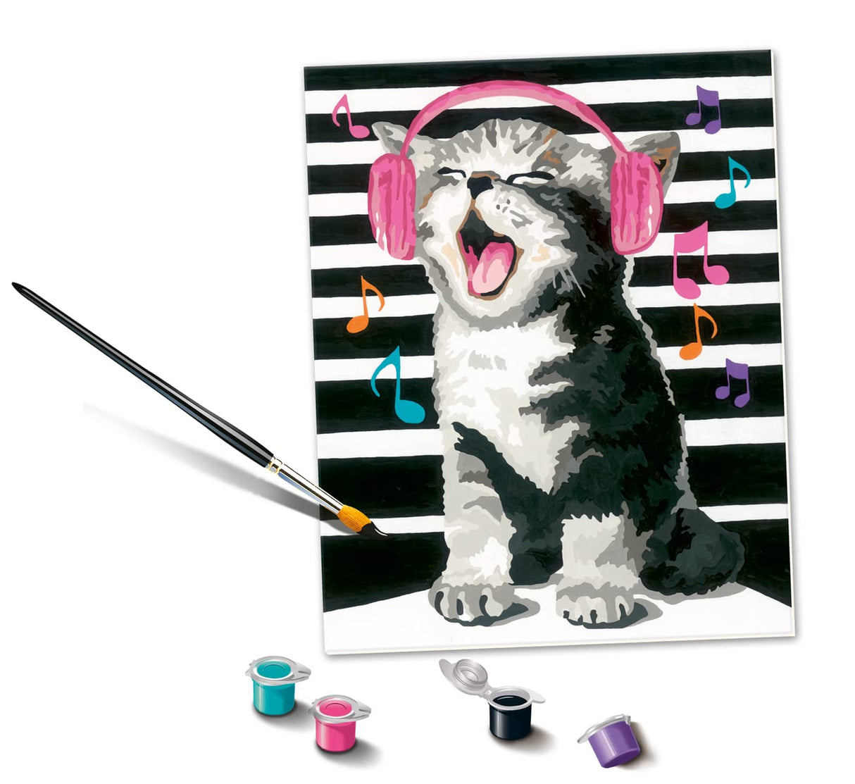Ravensburger Singing Kitten Paint by Numbers Kit for Children - Painting Arts and Crafts for Kids Age 12 Years Up Ravensburger