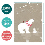 Tree-Free Greetings Holiday Greeting Cards, Polar Bear Merry Christmas, Vintage Brown Recycled Paper, Boxed Note Card Set, 10-Pack (HB93300) Tree-Free Greetings