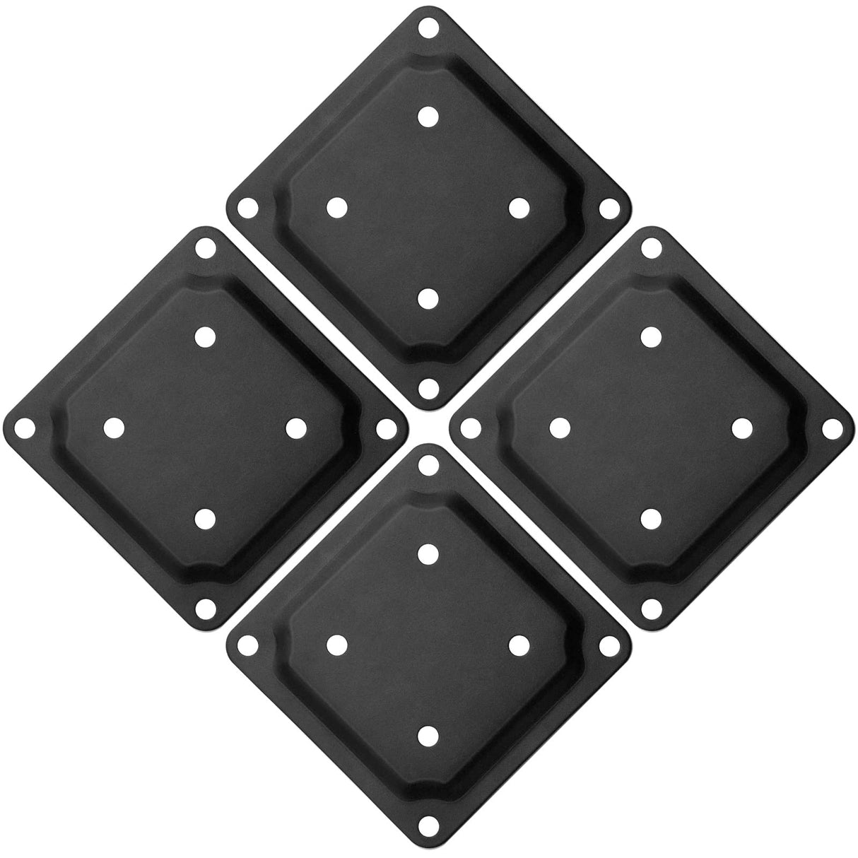 ForoGore 4" x 4" Wood Post Plate Connector, Powder-Coated Decking Post Base, Wood Fence Post Anchor Base, Deck Porch Railing Support Base(4 Pack) ForoGore