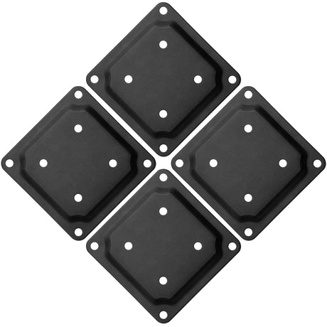 ForoGore 4" x 4" Wood Post Plate Connector, Powder-Coated Decking Post Base, Wood Fence Post Anchor Base, Deck Porch Railing Support Base(4 Pack) ForoGore