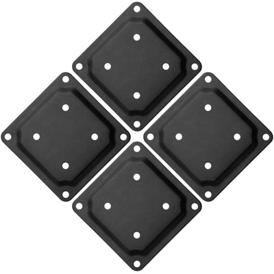 ForoGore 4" x 4" Wood Post Plate Connector, Powder-Coated Decking Post Base, Wood Fence Post Anchor Base, Deck Porch Railing Support Base(4 Pack)