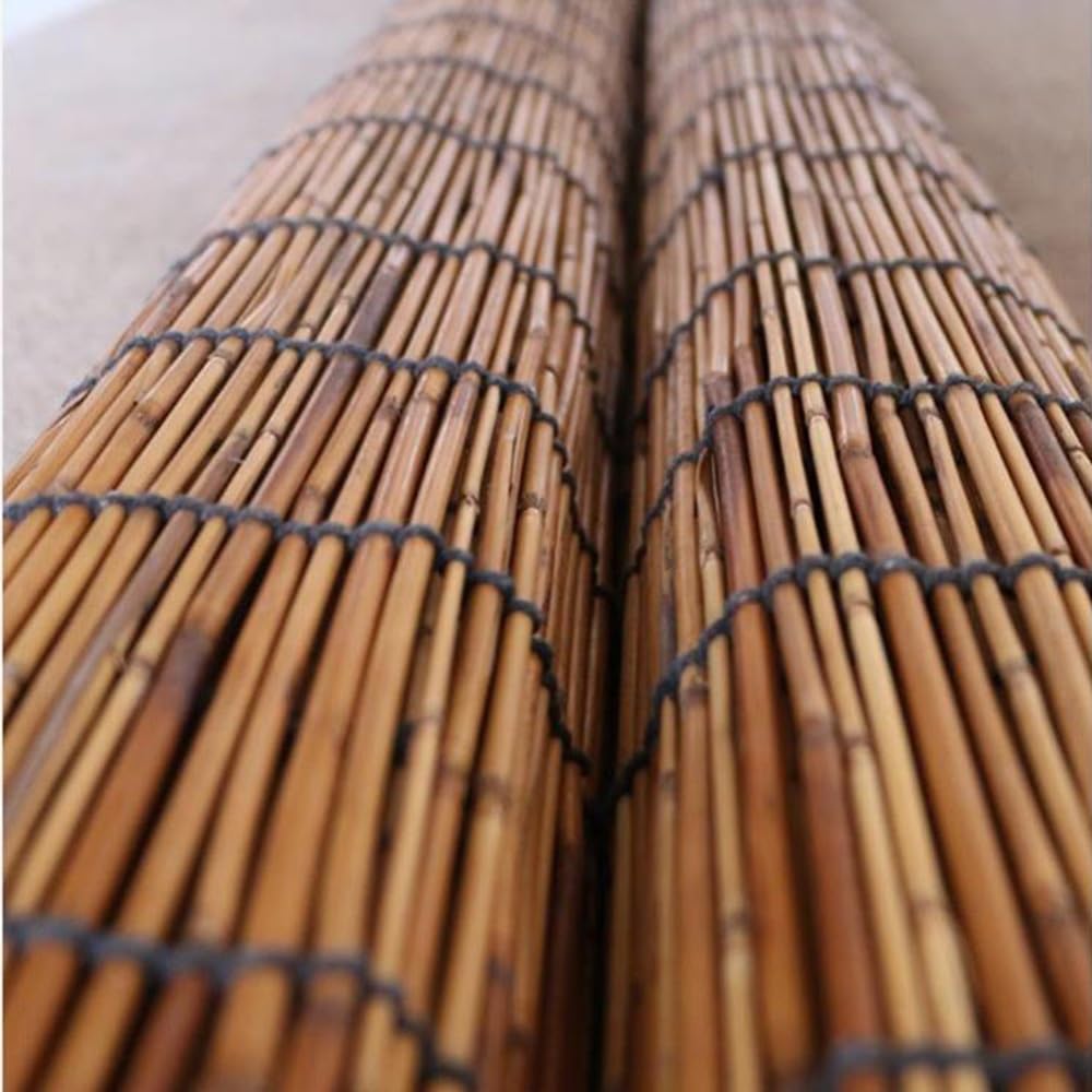 Bamboo Shades Blinds for Patio,Bamboo Roll Up Window Blind Natural Matchstick Sunshades,26" 30" 36" 44" 48" 52" 56" 60" 66" 72" 77" Wide Cordless Blackout Bamboo Roller Shade WZLSQLTY