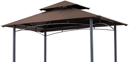 SCOCANOPY 8x5FT Replacement Canopy Grill BBQ Gazebo Roof Top, for Gazebo Model L-GG001PST-F,(Brown)