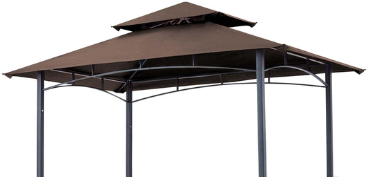 SCOCANOPY 8x5FT Replacement Canopy Grill BBQ Gazebo Roof Top, for Gazebo Model L-GG001PST-F,(Brown)